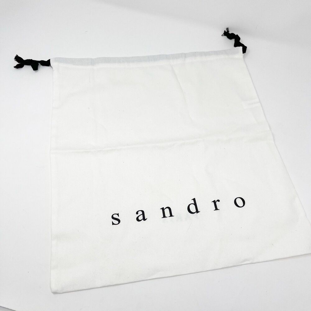 (1) Sandro Paris White Drawstring Logo Shoe or Handbag Dust Bag 14.75"x13.5"